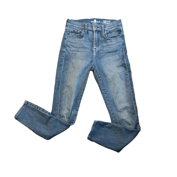 7 For All Mankind Jeans Guinevere High Waist Ankle Jeans - Picture 1 of 9